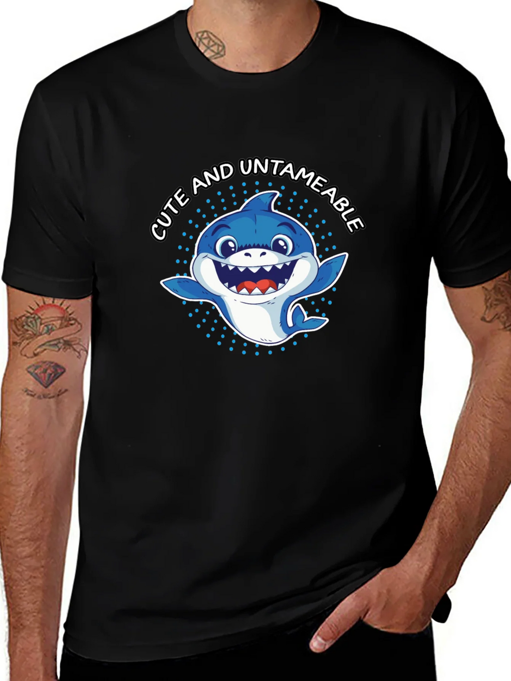 Cute & Untameable Shark Graphic Tee