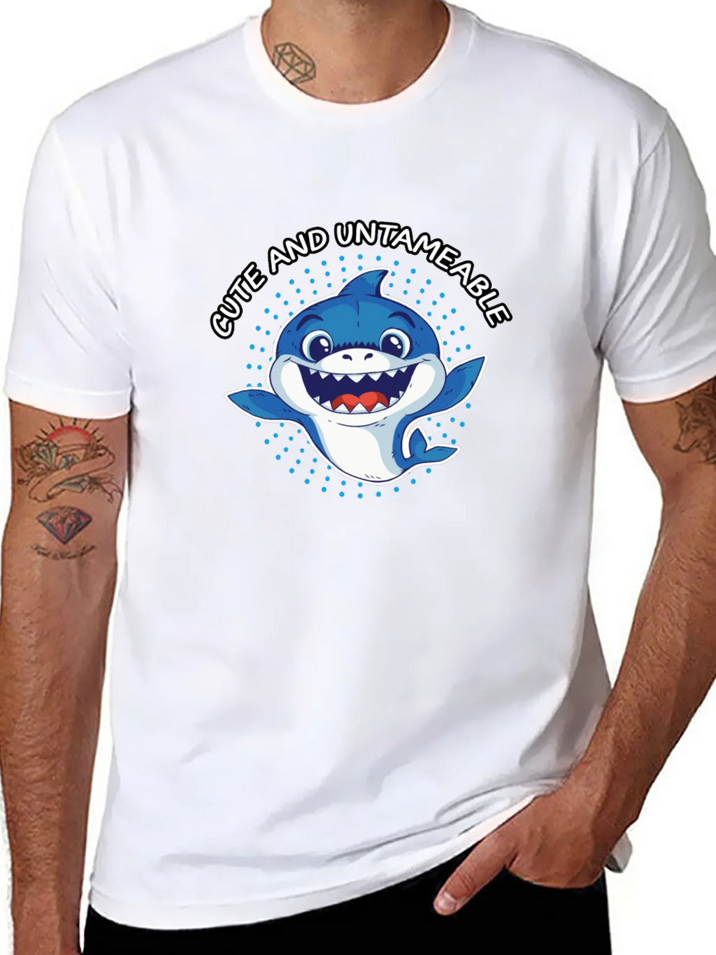 Cute & Untameable Shark Graphic Tee