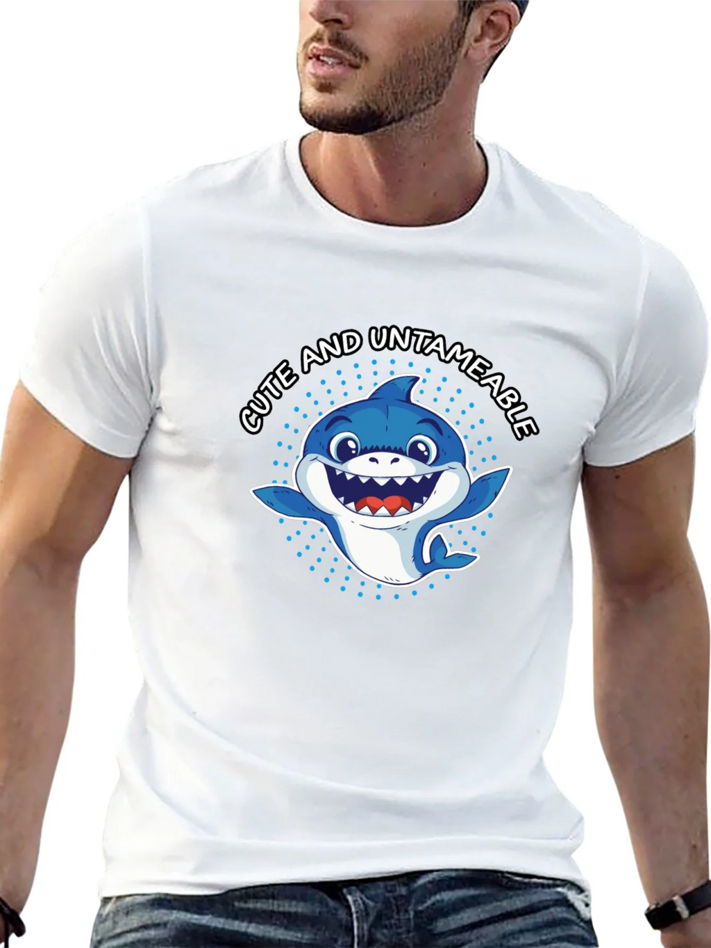 Cute & Untameable Shark Graphic Tee