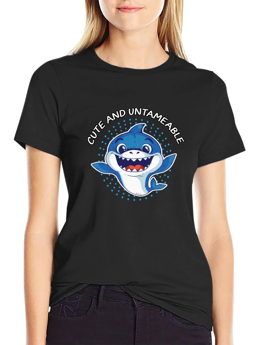 Cute & Untameable Shark Graphic Tee