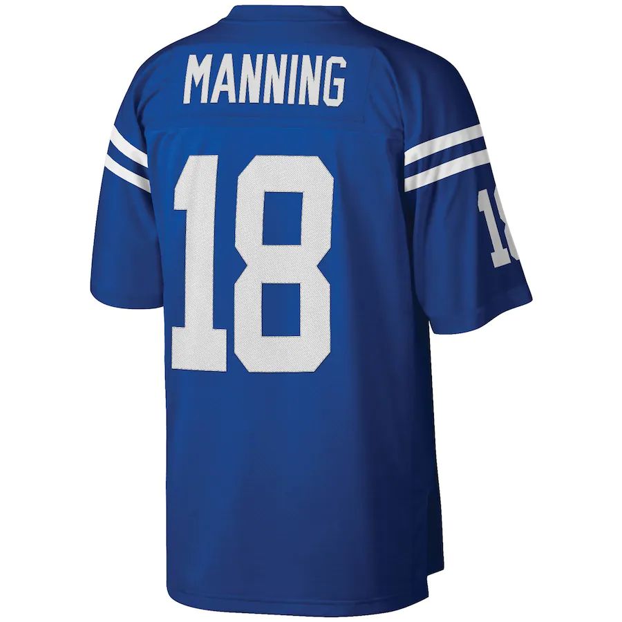 IN.Colts #18 Peyton Manning Royal Legacy Replica Jersey Stitched American Football Jerseys