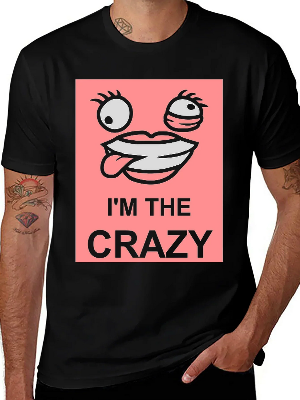 Im The Crazy Graphic Tee - Black Cotton T-Shirt