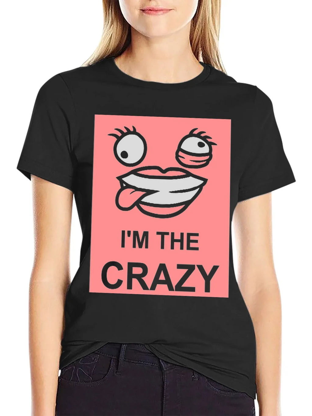 Im The Crazy Graphic Tee - Black Cotton T-Shirt