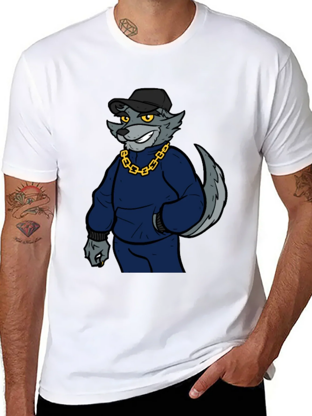 Cool Wolf Graphic Print Tee