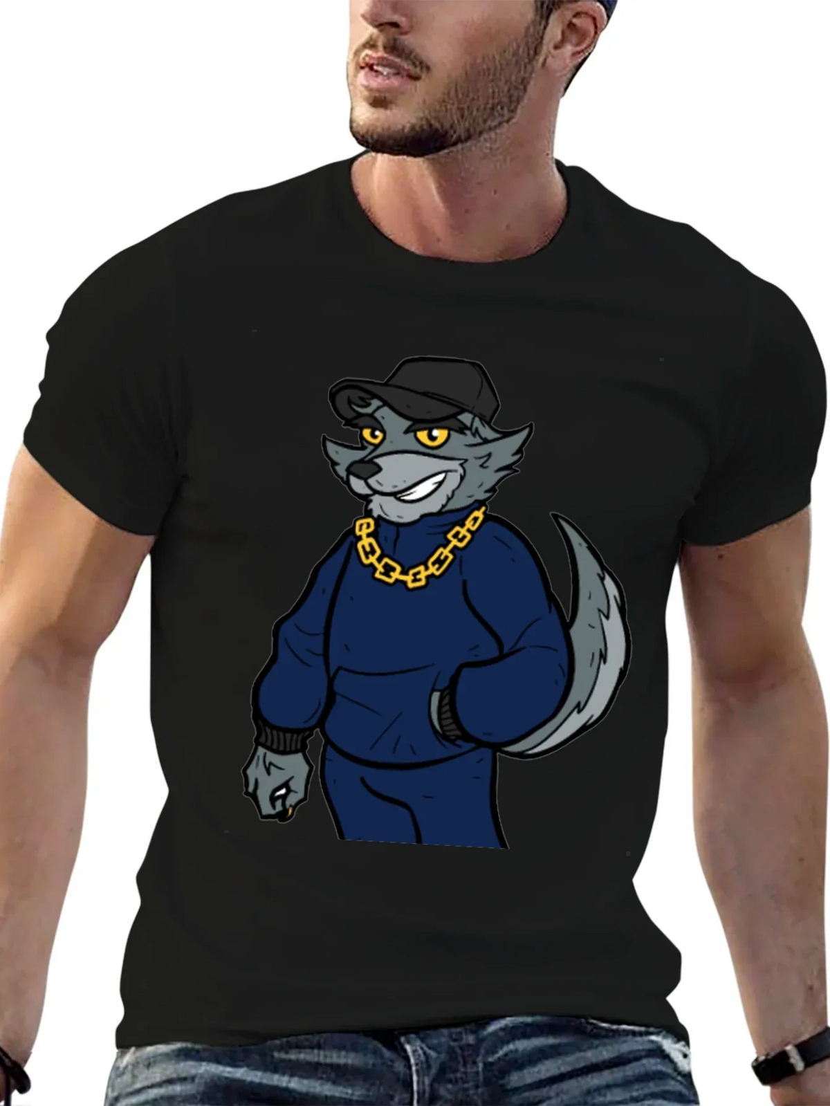 Cool Wolf Graphic Print Tee