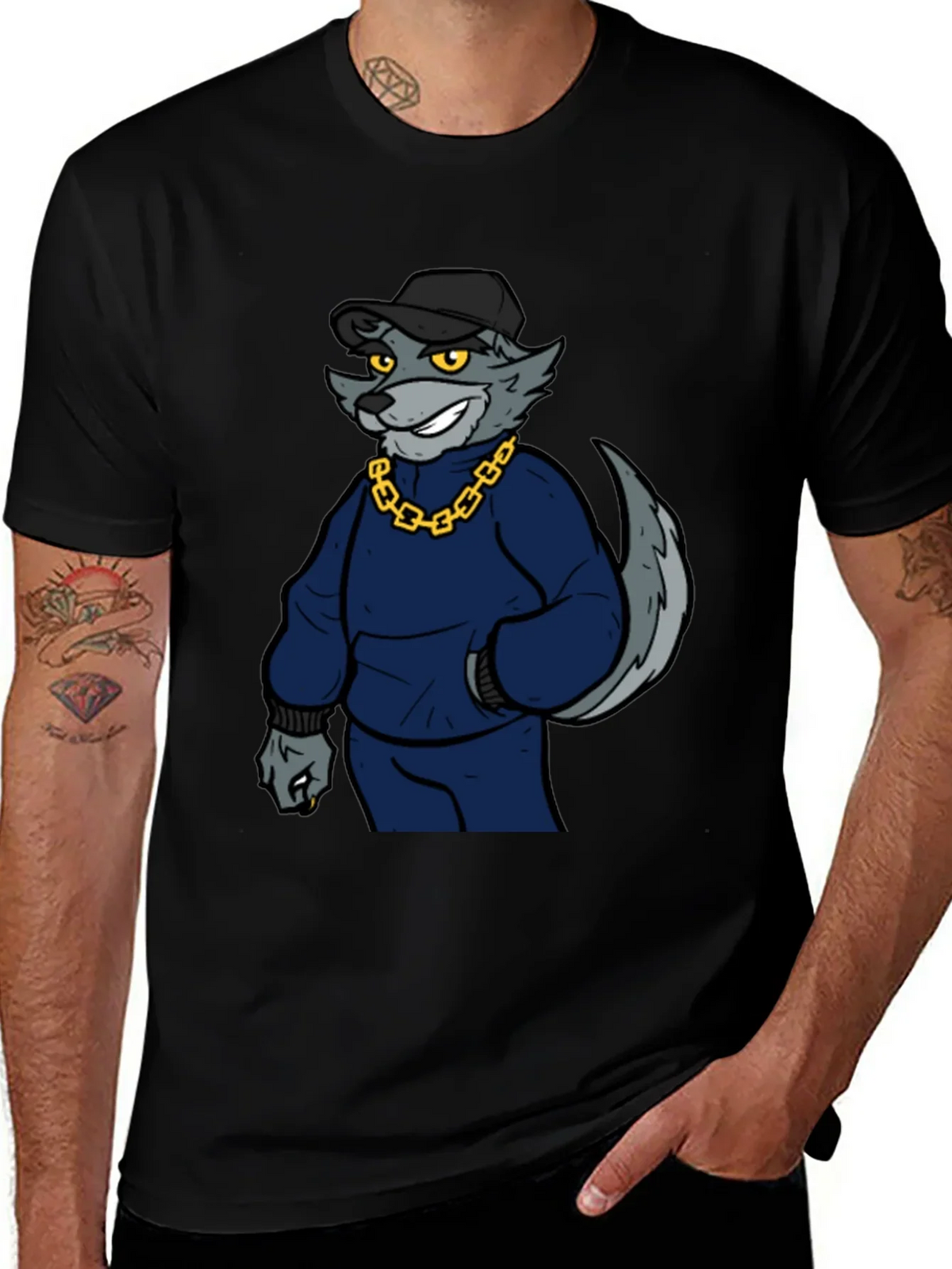 Cool Wolf Graphic Print Tee