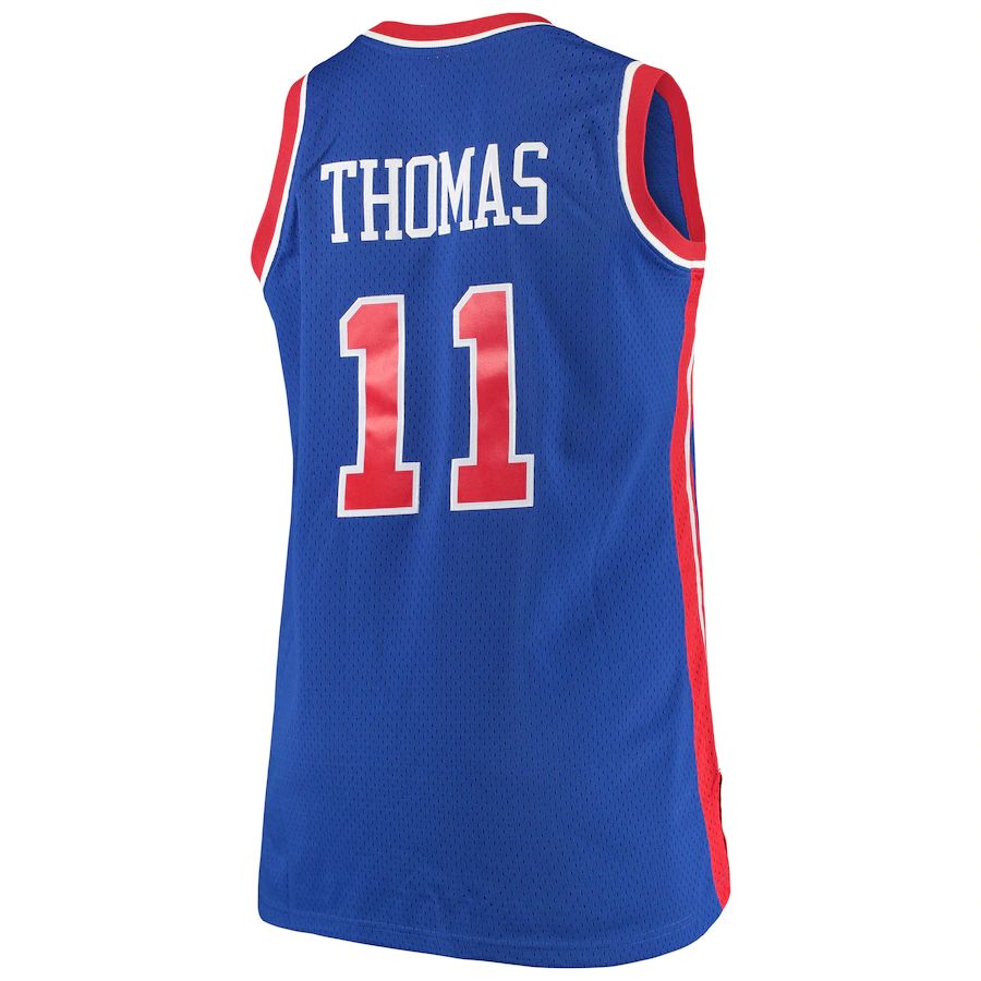 D.Pistons #11 Isaiah Thomas Big & Tall Hardwood Classics Jersey Royal Stitched American Basketball Jersey
