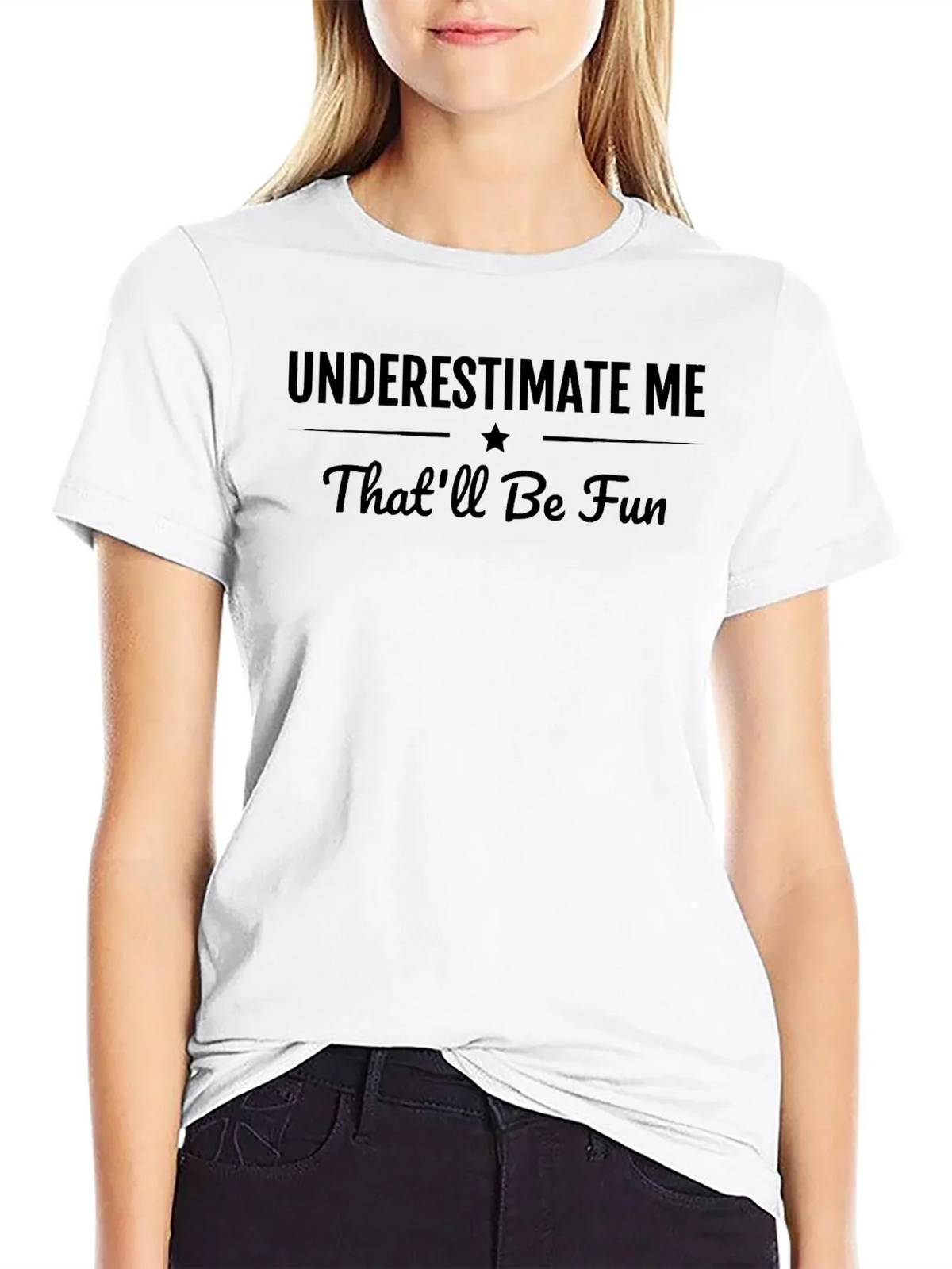 Underestimate Me Mens Black Graphic T-Shirt