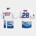 #28 JAVIER BAEZ PUERTO RICO BASEBALL 2023 WORLD BASEBALL CLASSIC JERSEYC WHITE Stitches Baseball Jerseys