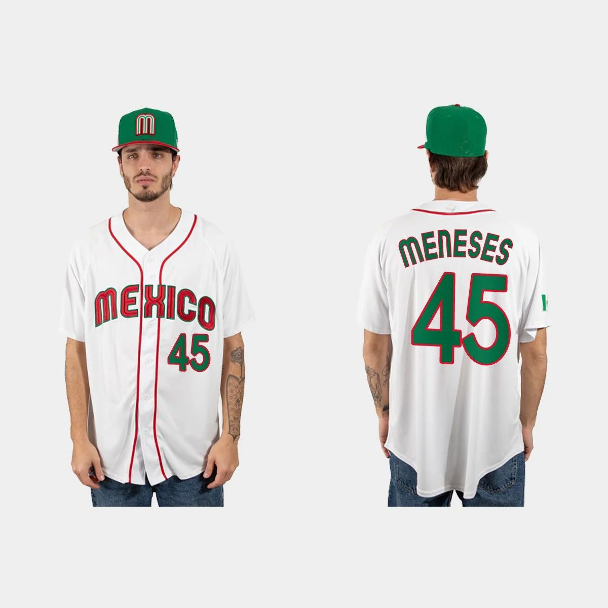 #45 JOEY MENESES MEXICO BASEBALL 2023 WORLD BASEBALL CLASSIC JERSEYC WHITE Stitches Baseball Jerseys