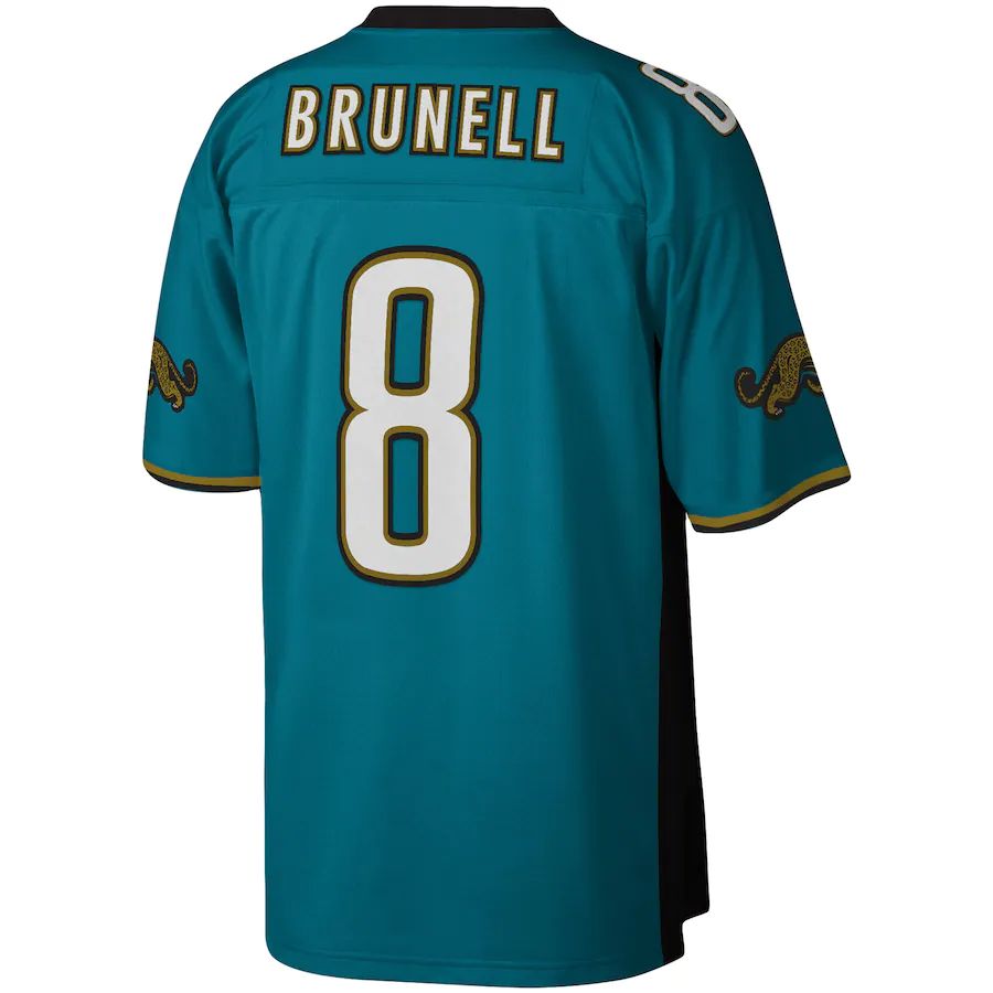 J.Jaguars #8 Mark Brunell Teal Legacy Replica Jersey Stitched American Football Jerseys