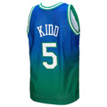 D.Mavericks #5 Jason Kidd 1994-95 Hardwood Classics Fadeaway Swingman Player Jersey Green Navy Stitched American Basketball Jersey