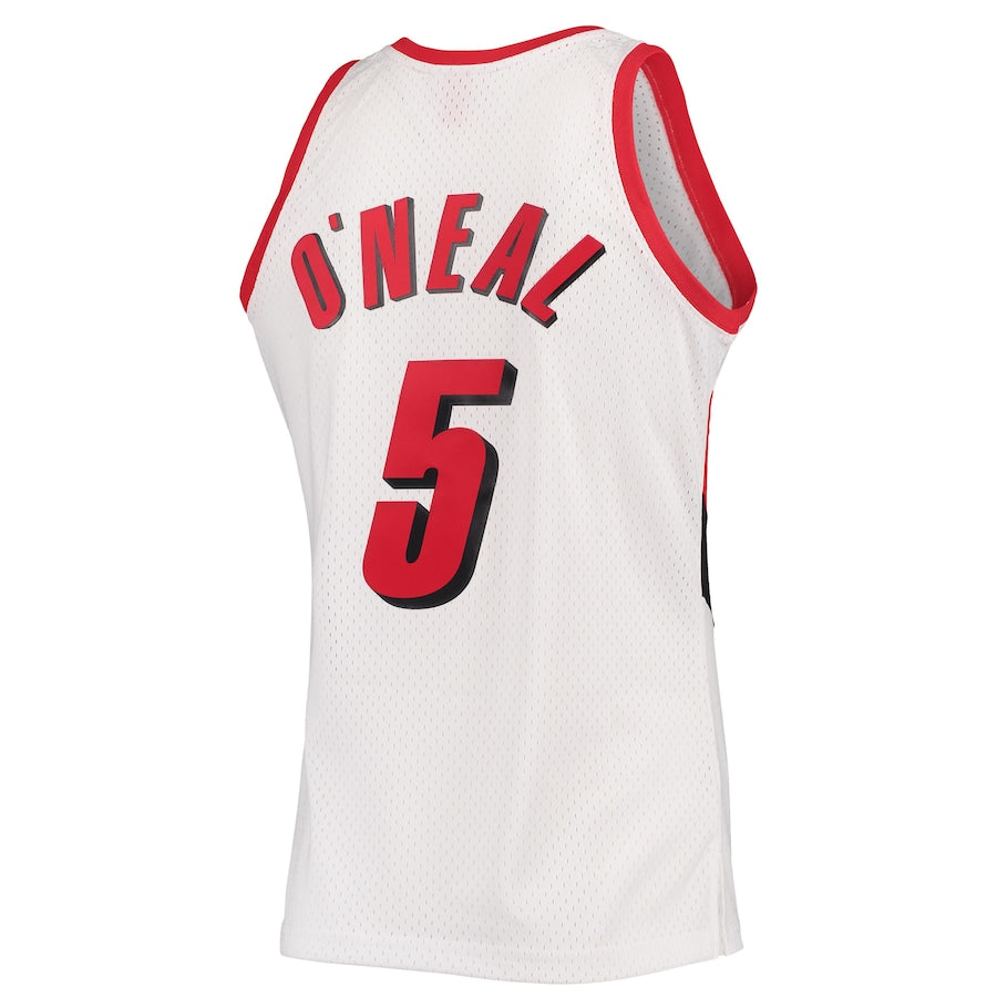 P.Trail Blazers #5 Jermaine O'Neal 1996-97 Hardwood Classics Swingman Jersey White Stitched American Basketball Jersey