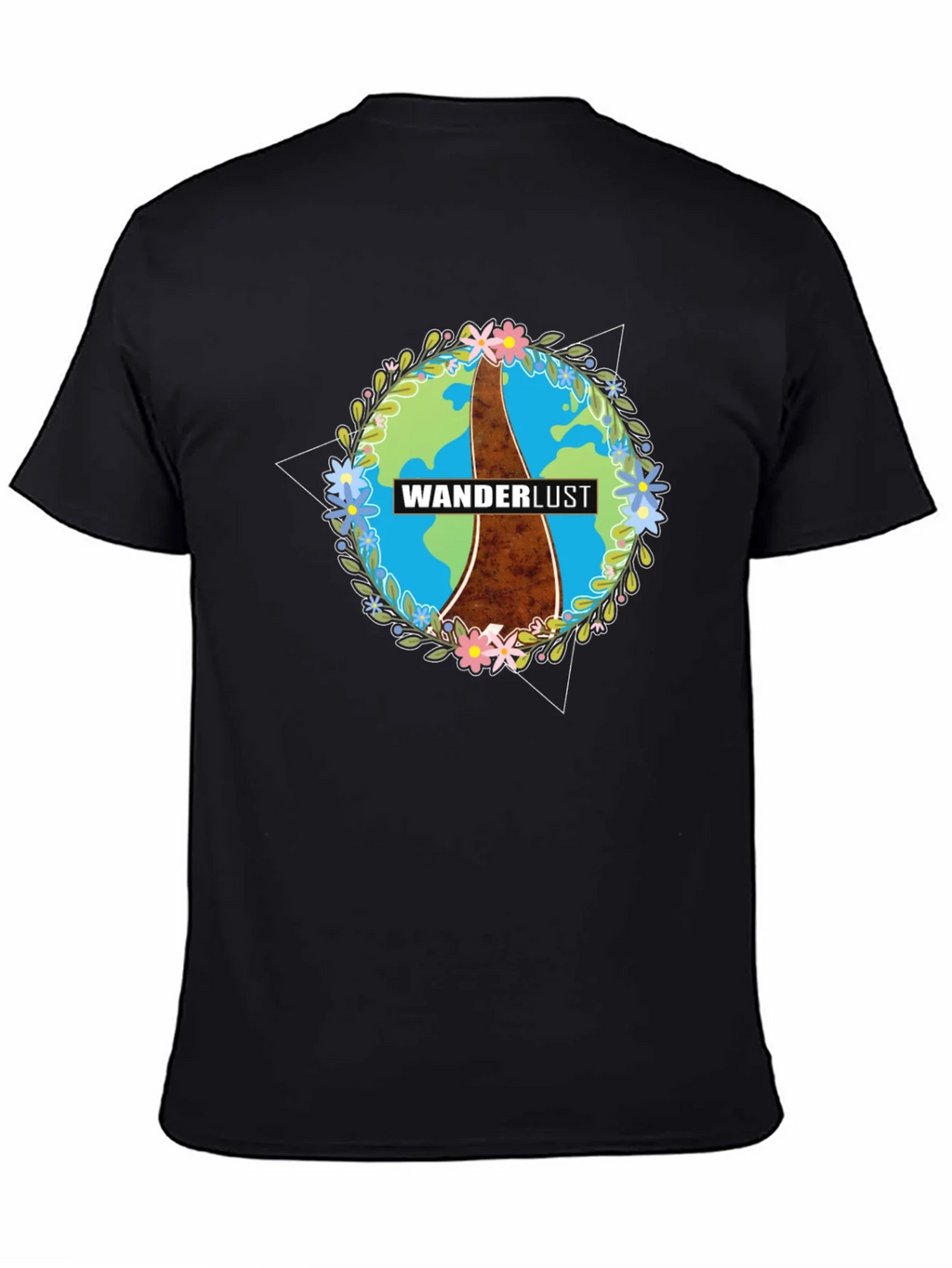 Wanderlust Earth Graphic Black T-Shirt