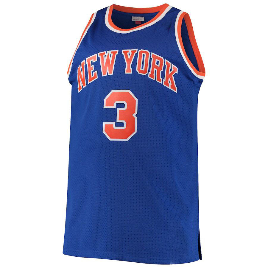 NY.Knicks #3 John Starks Big & Tall Hardwood Classics Swingman Jersey Blue Stitched American Basketball Jersey