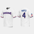 #4 KETEL MARTE DOMINICAN REPUBLIC BASEBALL 2023 WORLD BASEBALL CLASSIC REPLICA JERSEYC WHITE Stitches Baseball Jerseys
