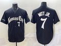 Kansas City Royals #7 Bobby Witt Jr. Black 'Gothic Crown Edition' Vapor Premier Limited Stitched Baseball Jersey
