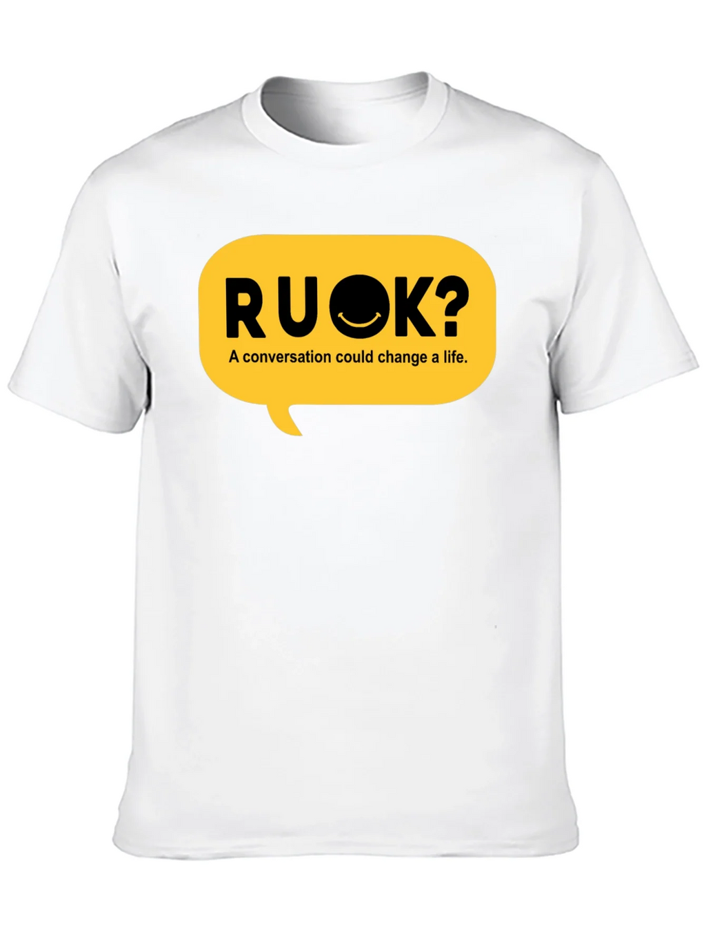 RU OK? Black Graphic T-Shirt - Conversation Starter