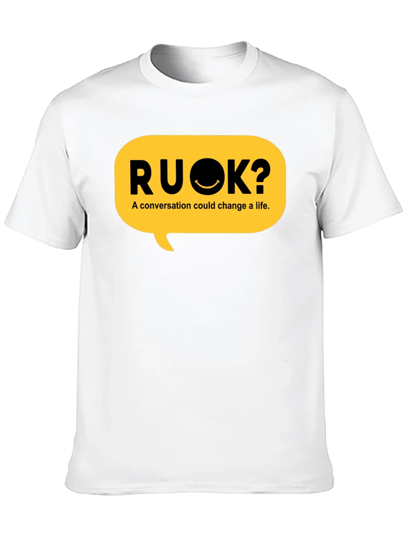 RU OK? Black Graphic T-Shirt - Conversation Starter