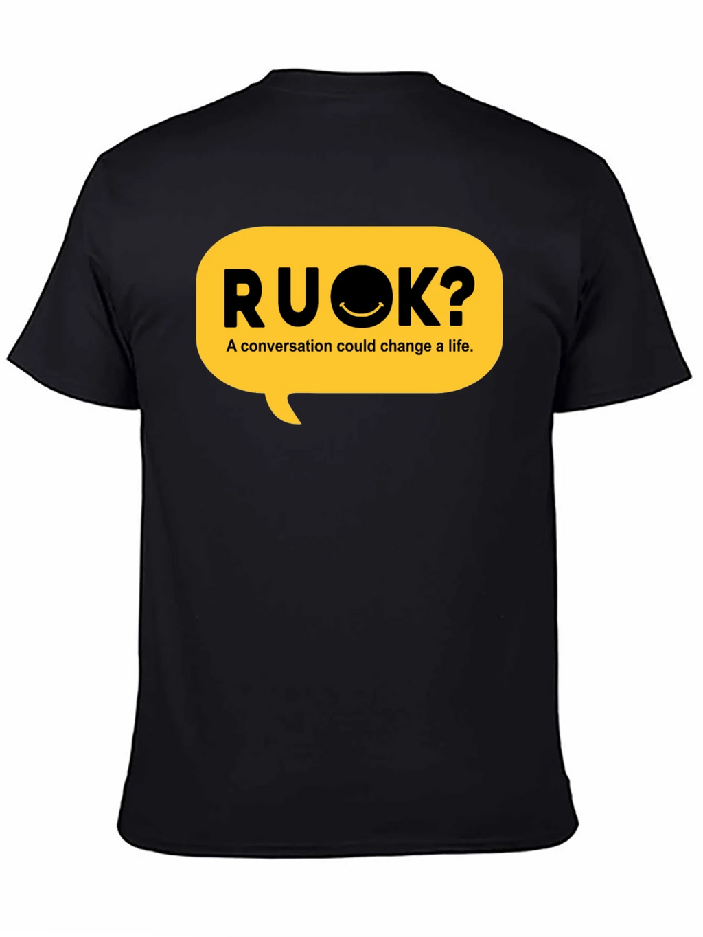 RU OK? Black Graphic T-Shirt - Conversation Starter