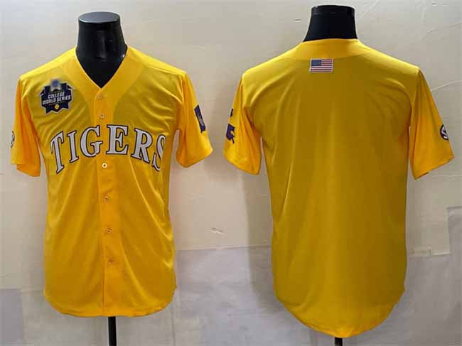L.Tigers Blank Gold 2025 World Series Stitched Baseball American College Jerseys