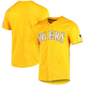 L.Tigers Vapor Untouchable Elite Replica Full-Button Baseball Jersey Gold Stitched American College Jerseys
