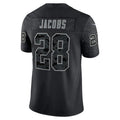 L.Raiders #28 Josh Jacobs Black RFLCTV Limited Jersey Stitched American Football Jerseys