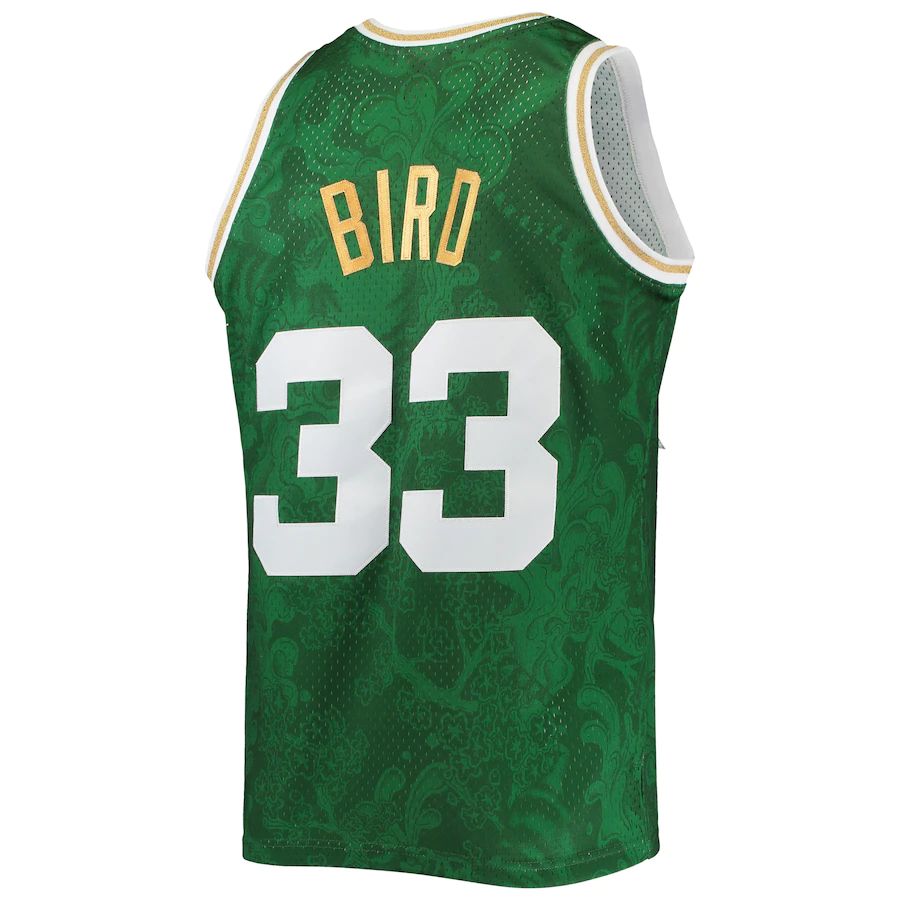 B.Celtics #33 Larry Bird Hardwood Classics 1985-86 Lunar New Year Swingman Jersey Kelly Green Stitched American Basketball Jersey