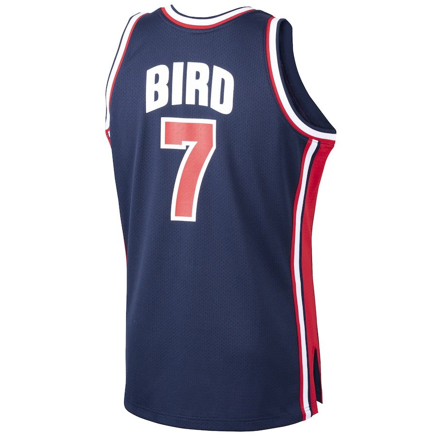 B.Celtics #7 Larry Bird USA Basketball Home 1992 Dream Team Authentic Jersey Navy Stitched American Basketball Jersey