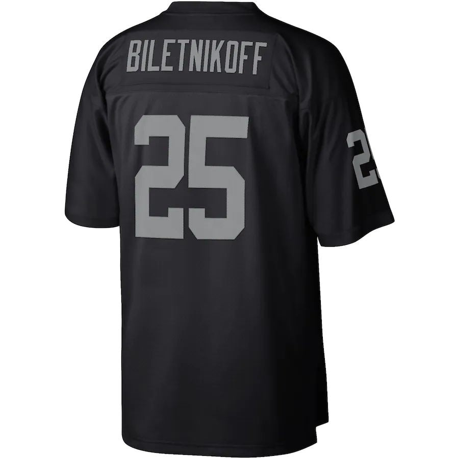 L.Raiders #25 Fred Biletnikoff Black Legacy Replica Jersey Stitched American Football Jerseys