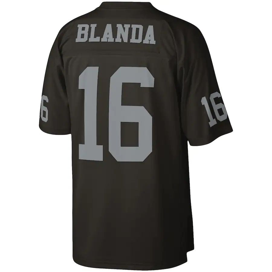 L.Raiders #16 George Blanda Black 1967 Legacy Replica Jersey Stitched American Football Jerseys