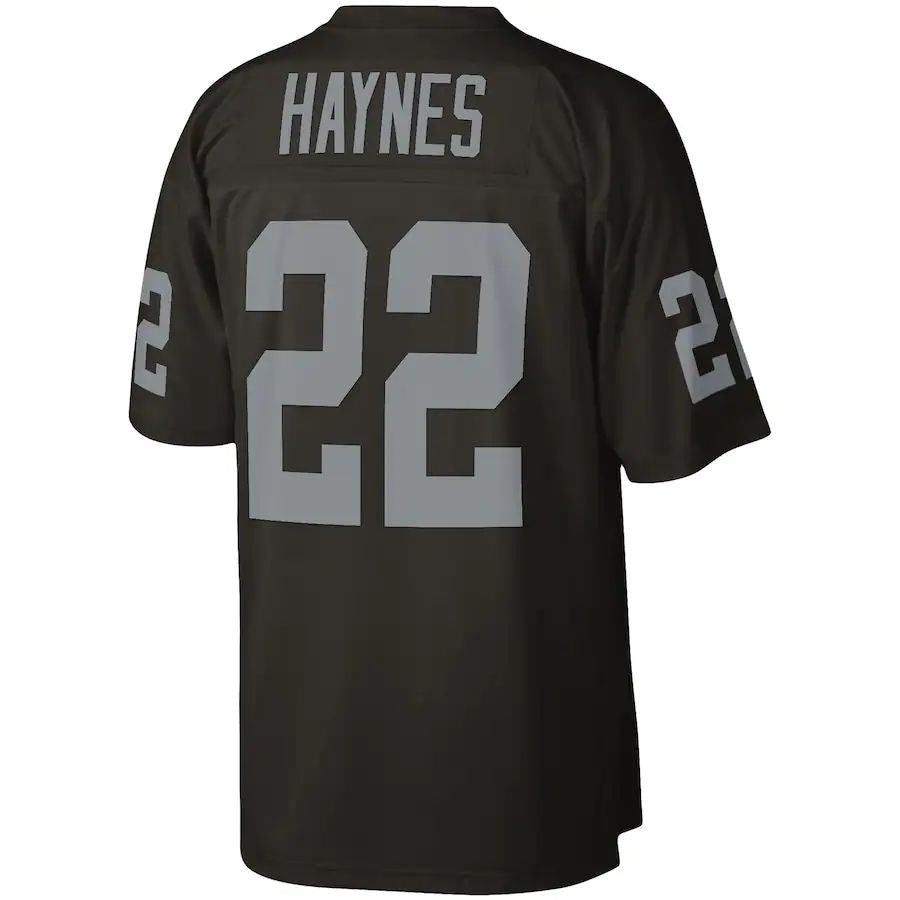 L.Raiders #22 Mike Haynes Black 1985 Legacy Replica Jersey Stitched American Football Jerseys