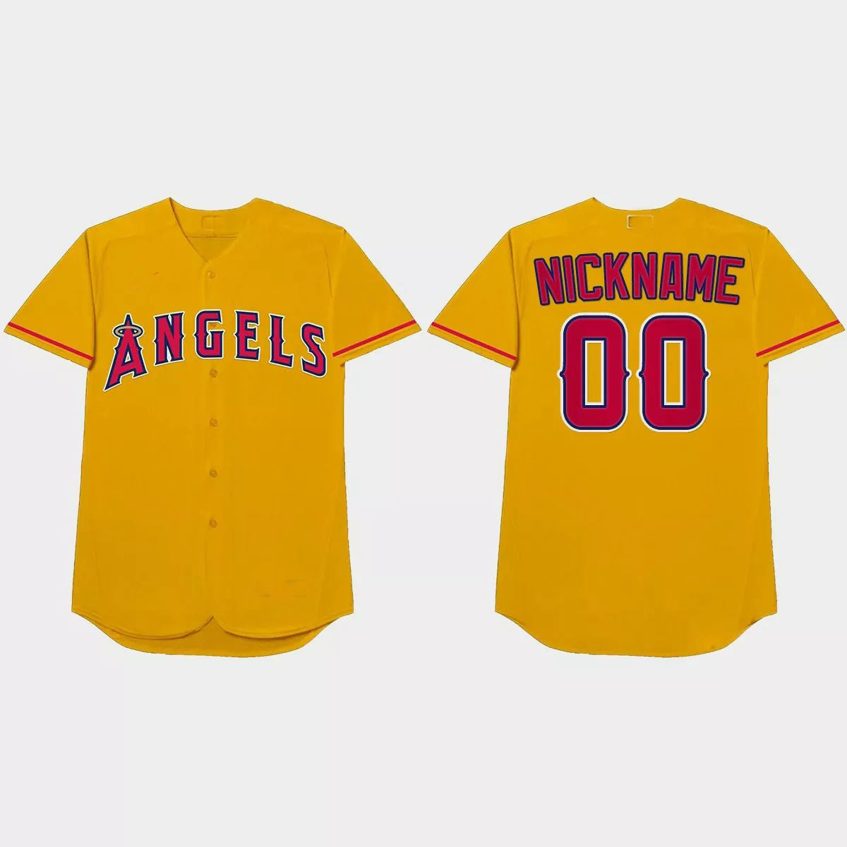 Custom Los Angeles Angels 2021 Players Weekend Nickname JerseyC Gold Stitched Baseball Jerseys