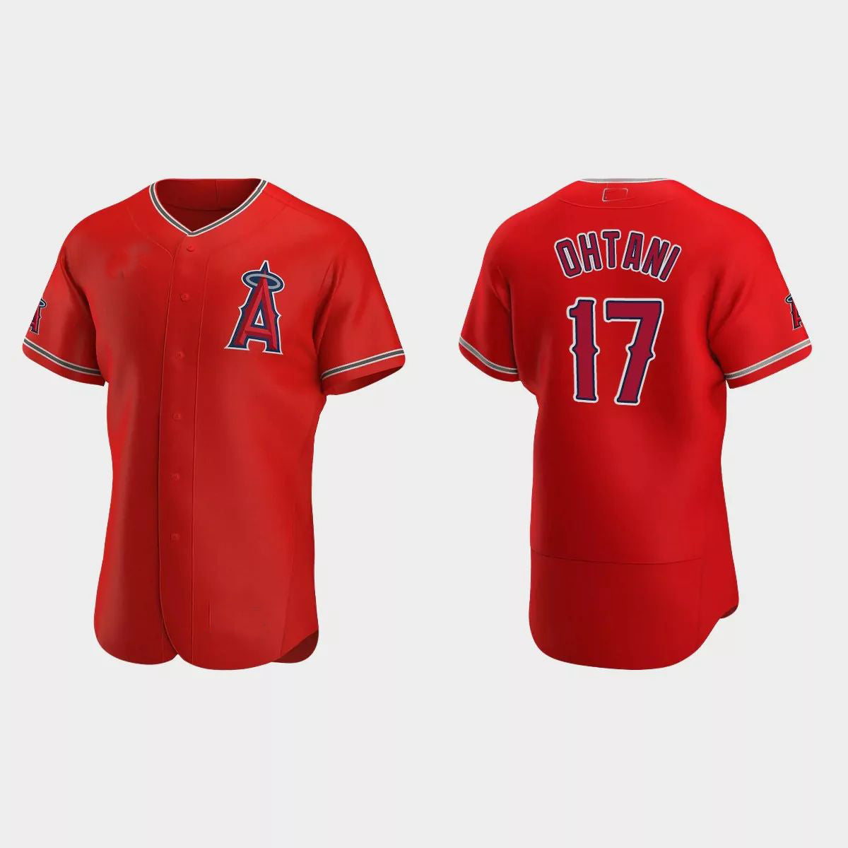 Los Angeles Angels #17 Shohei Ohtani 2020 Alternate Authentic Team Logo JerseyC Red Men Youth Women Baseball Jerseys