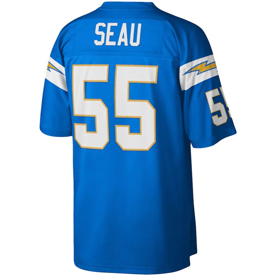 LA.Chargers #55 Junior Seau Powder Blue Big & Tall 2002 Retired Player Replica Jersey Stitched American Football Jerseys