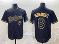 Los Angeles Dodgers #8 Enrique Hernndez Black Gold Limited Stitched Baseball Jerseys