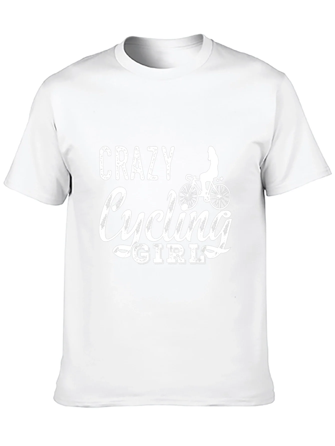 Crazy Cycling Girl T-Shirt - Black Cotton Tee