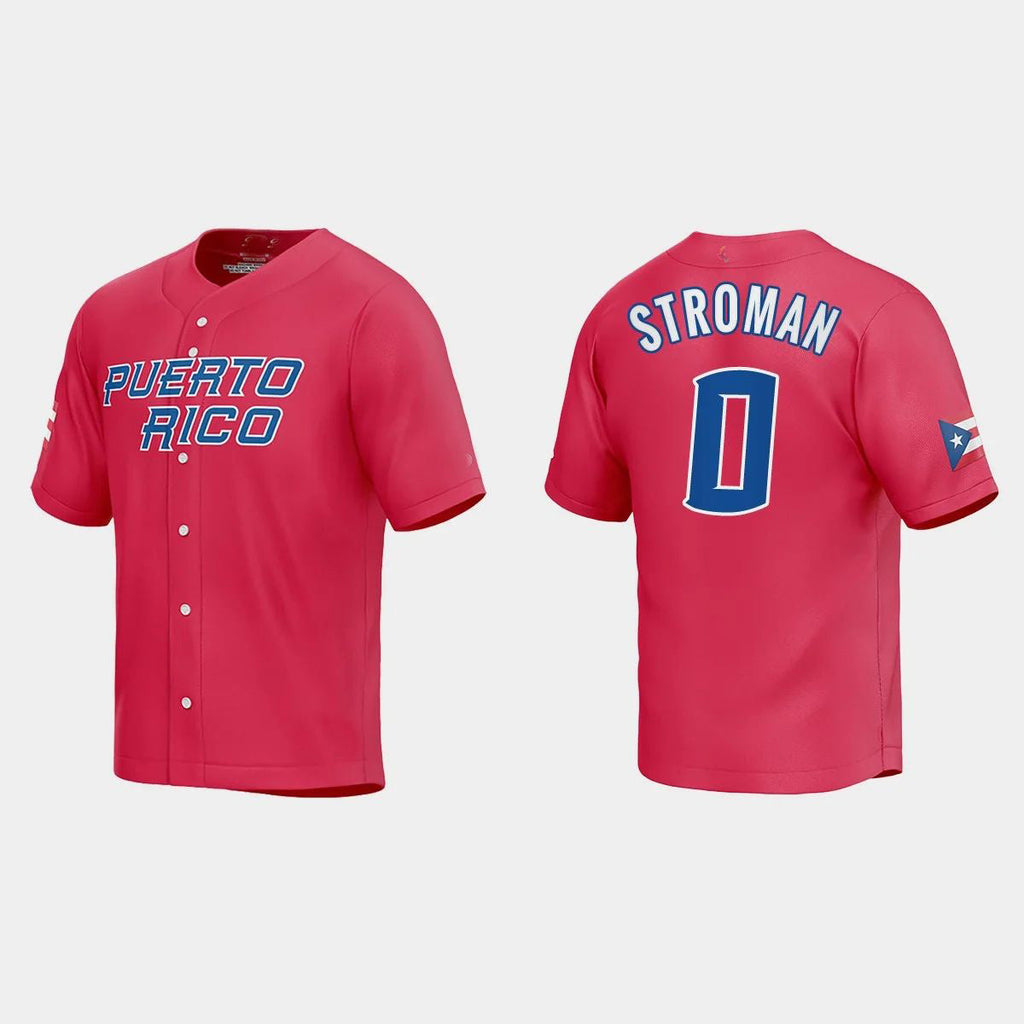 #0 MARCUS STROMAN PUERTO RICO BASEBALL 2023 WORLD BASEBALL CLASSIC JERSEYC RED Stitches Baseball Jerseys