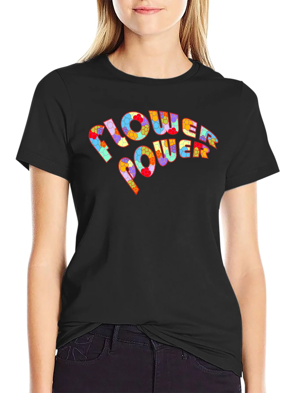 Flower Power Graphic T-Shirt - Retro Design