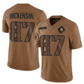 MN.Vikings #87 T.J. Hockenson Player Brown Salute To Service Limited Football Jerseys