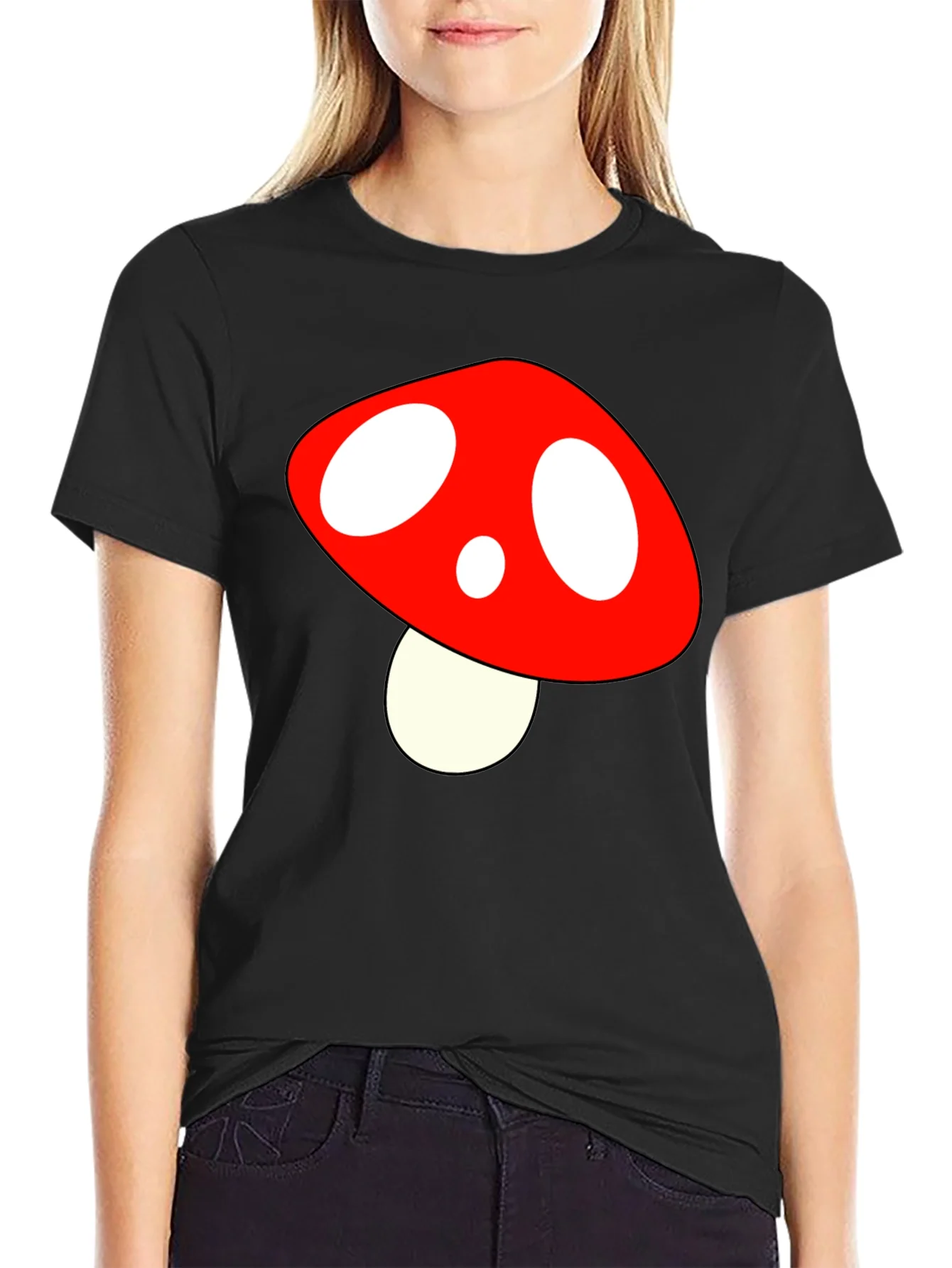 Mushroom Graphic Tee - Fun Stylish Black T-Shirt