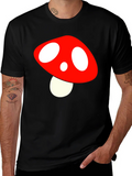 Mushroom Graphic Tee - Fun Stylish Black T-Shirt
