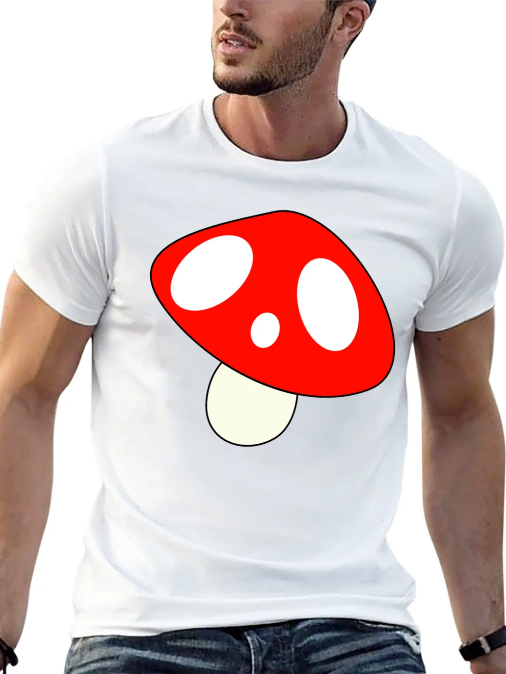 Mushroom Graphic Tee - Fun Stylish Black T-Shirt