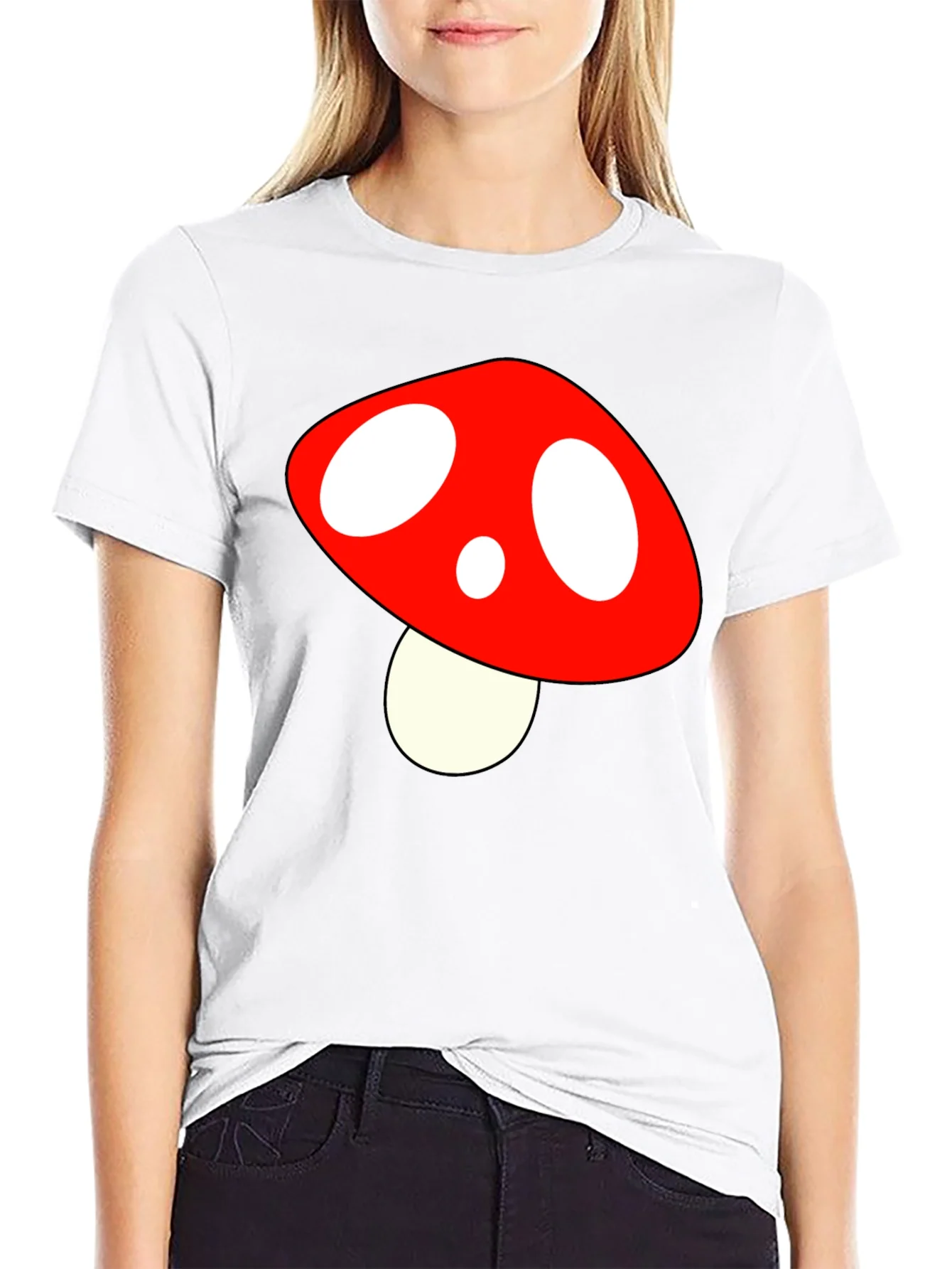 Mushroom Graphic Tee - Fun Stylish Black T-Shirt