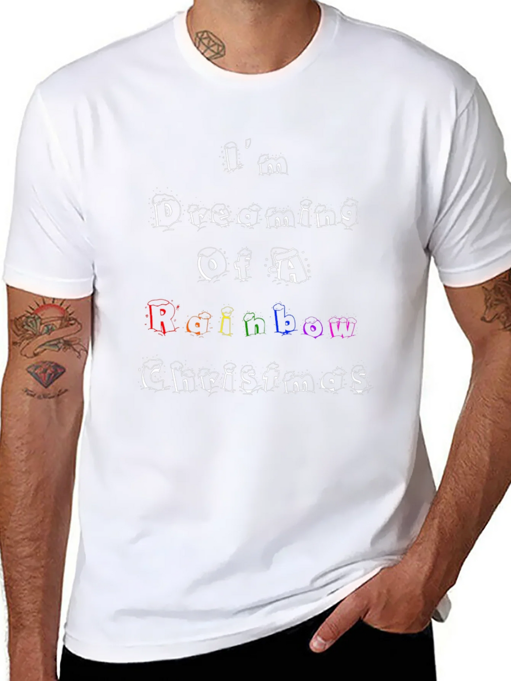 Rainbow Christmas T-Shirt: Im Dreaming Design