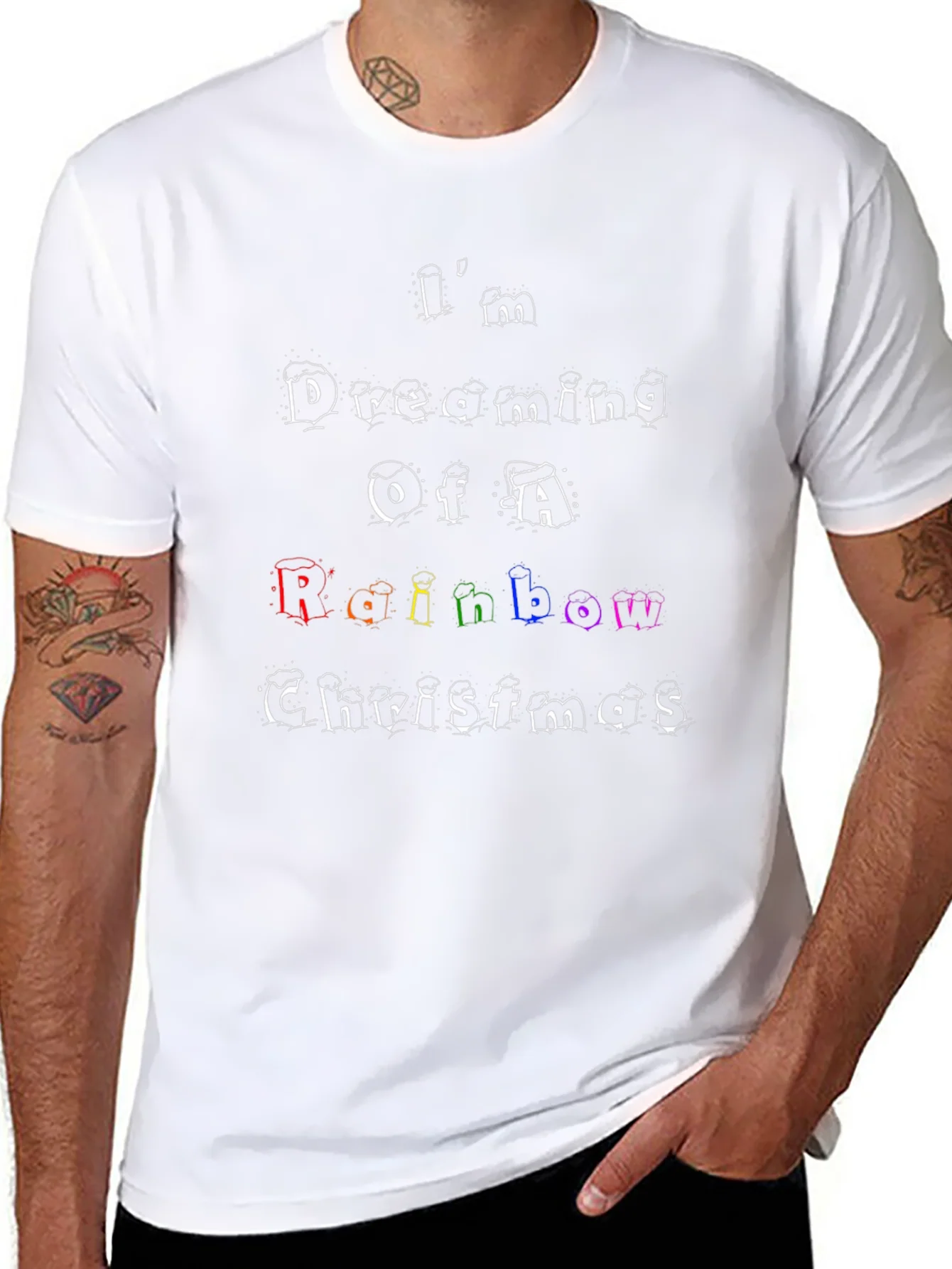 Rainbow Christmas T-Shirt: Im Dreaming Design