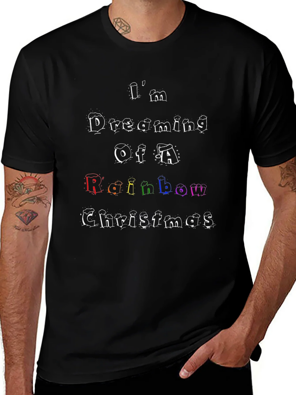 Rainbow Christmas T-Shirt: Im Dreaming Design
