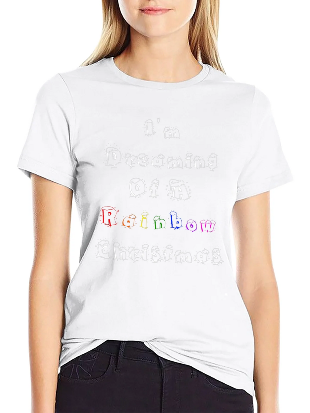 Rainbow Christmas T-Shirt: Im Dreaming Design