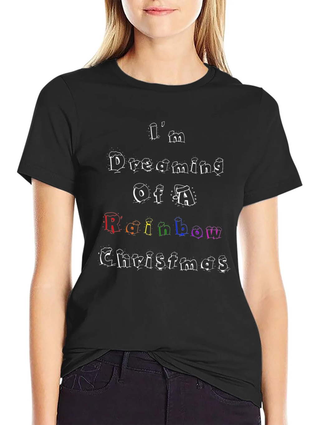 Rainbow Christmas T-Shirt: Im Dreaming Design