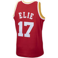 H.Rockets #17 Mario Elie 1993-94 Hardwood Classics Swingman Jersey Icon Edition Red Stitched American Basketball Jersey